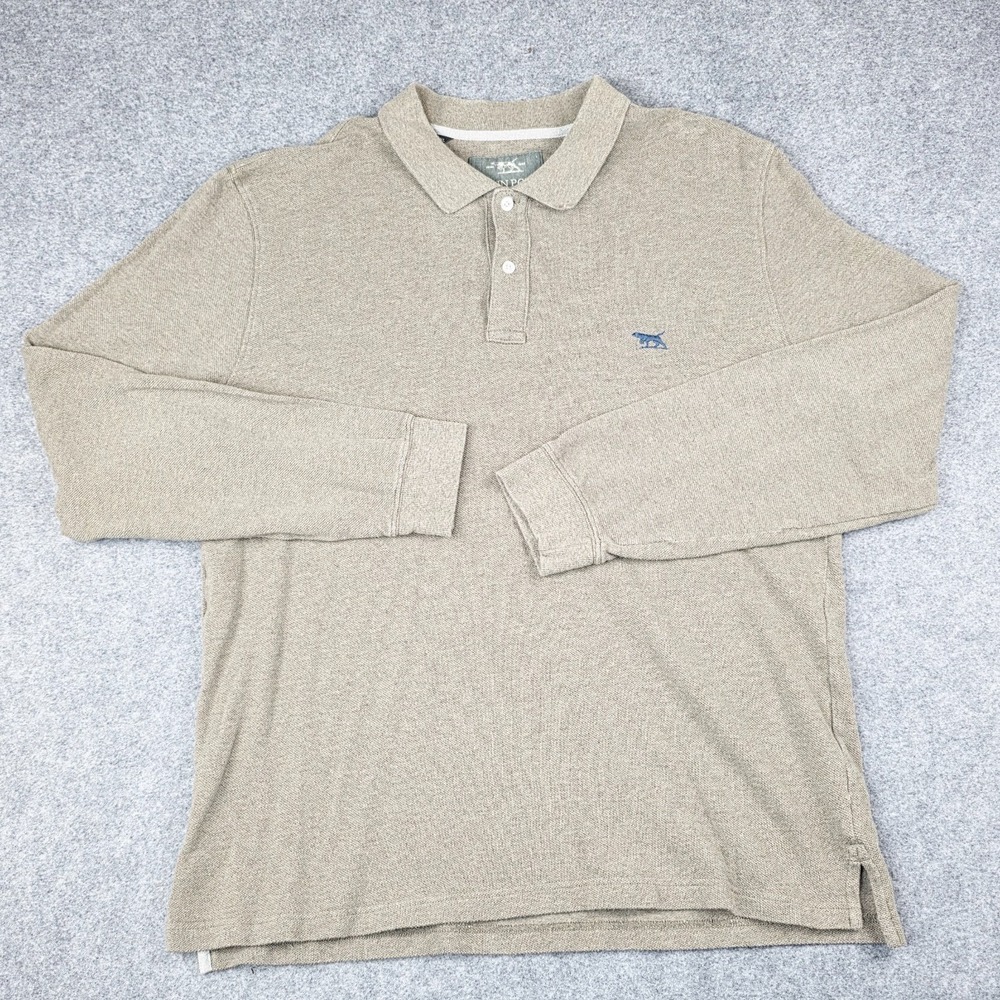 Rodd & Gunn Pique Polo Shirt Long Sleeve Sports Fit Grey Mens XL Preppy Outdoor